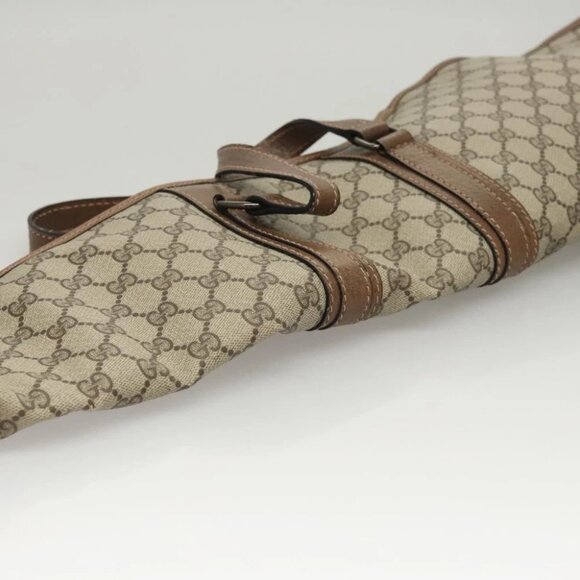 GUCCI GG Supreme GunSlip PVC Beige Auth MX319 - Picture 8 of 14